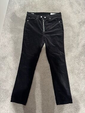 Rag & bone skinny black velvet jean